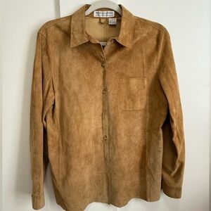 Vintage Saks Fifth Avenue Real Clothes Suede Leather Shacket Shirt Jacket Trend